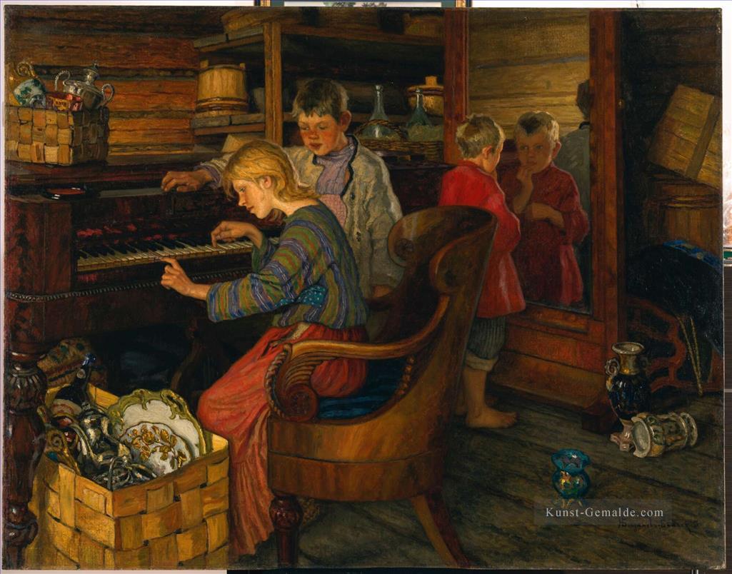 KINDER DURCH DAS PIANO Nikolay Bogdanov Belsky Kinder Kinder Impressionismus Ölgemälde